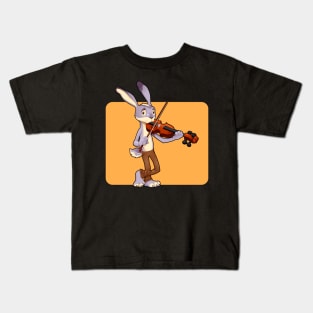 Rabbit Playing Violin Kids T-Shirt